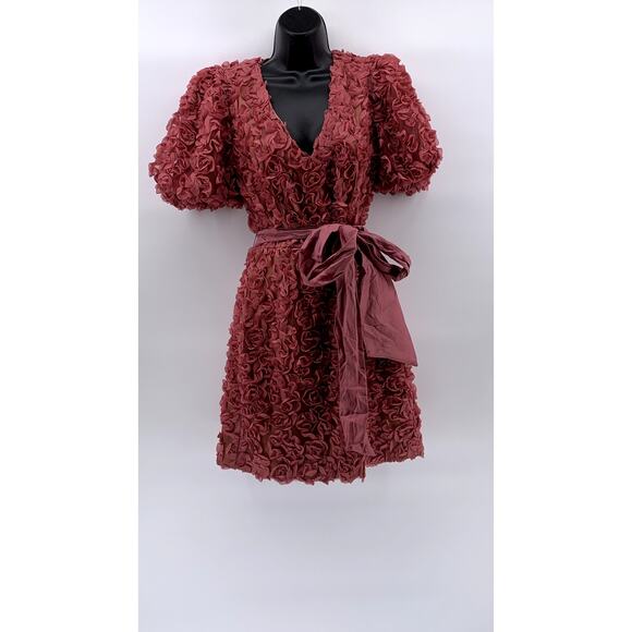 ELLIATT Women’s Pink Bloom Adoration Embroidered Floral Mesh Mini Dress SZ S - Picture 1 of 15